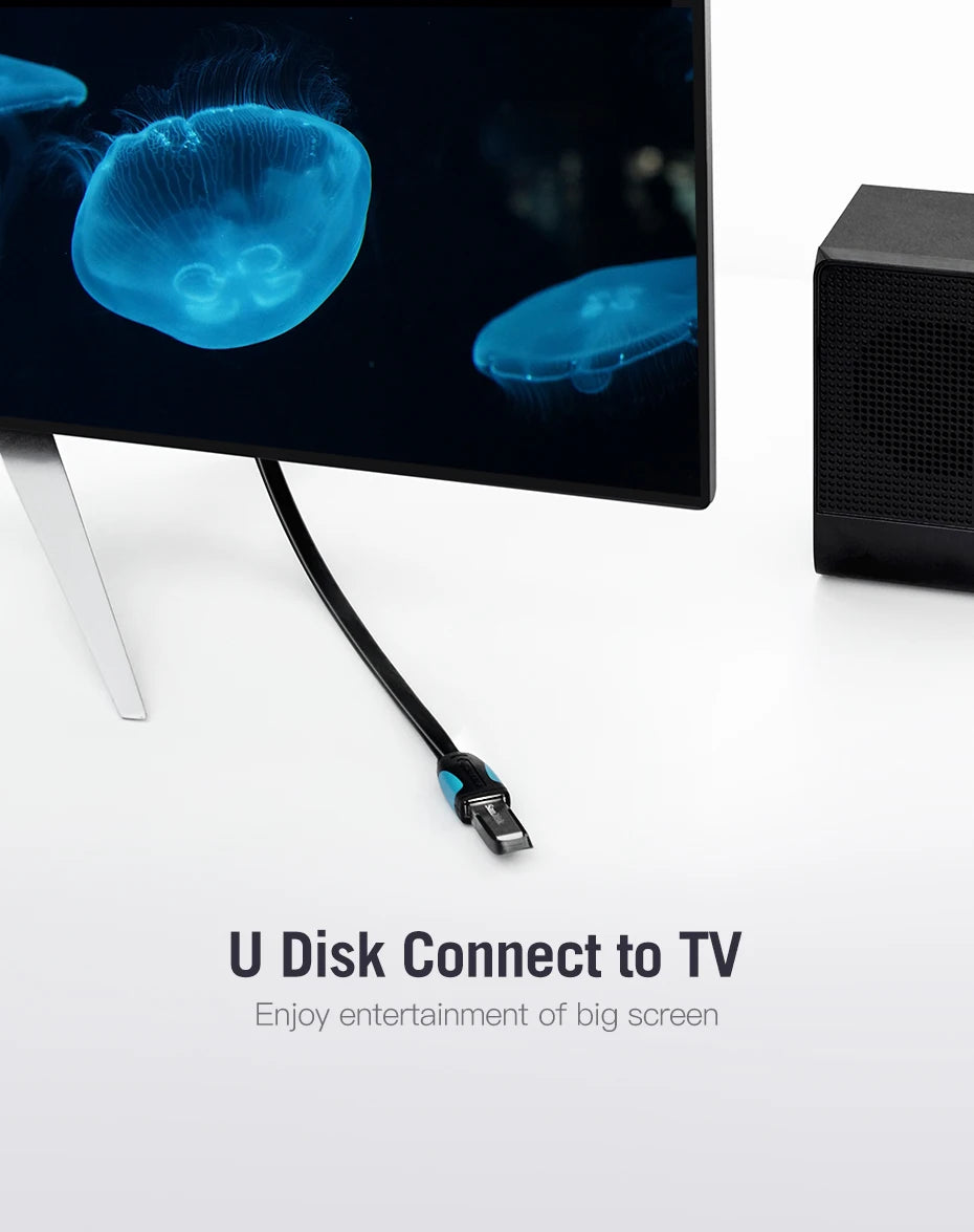 Cablu extensie USB Vention USB 3.0 2.0 mascul-femelă, cablu de date USB 3.0 pentru Smart TV, PC, SSD, cablu extensie USB 2.0