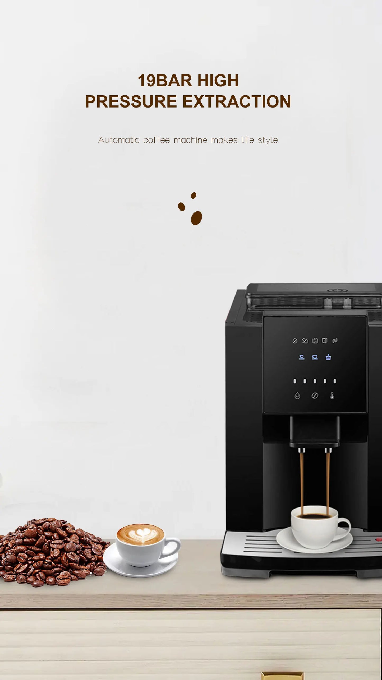 Coffee Machine Automatic Grinder All-In-One Machine Commercial American Office Use Italian Home Coffee Machine Coffee machine