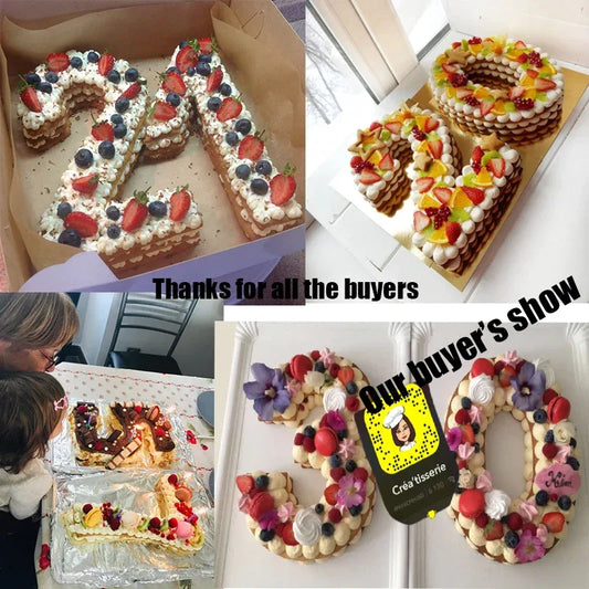 PET 0-8 Numbers Cake Mold Cake Decorating Tools Confeitaria Maker Birthday Cake Tools Pastry Mold For Baking 4/6/8/10/12/14inch - Golden Bridge Store