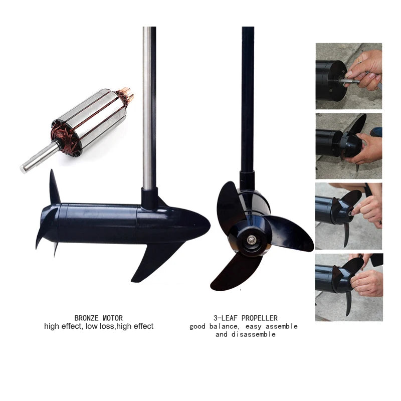 Boot Elektromotor 2025 - Electric Trolling Motor 12V/24V für Angelboote