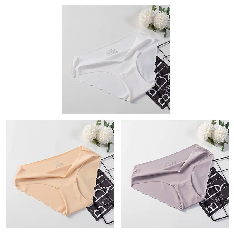 MIMICOOC Damen Nahtloser Slip - 3er Set 80 Prozent Nylon