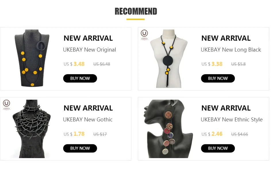 UKEBAY New Long Pendant Necklaces Women Luxury Handmade Necklace Gold Color Chains Pearl Accessories Statement Jewelry Wholesale