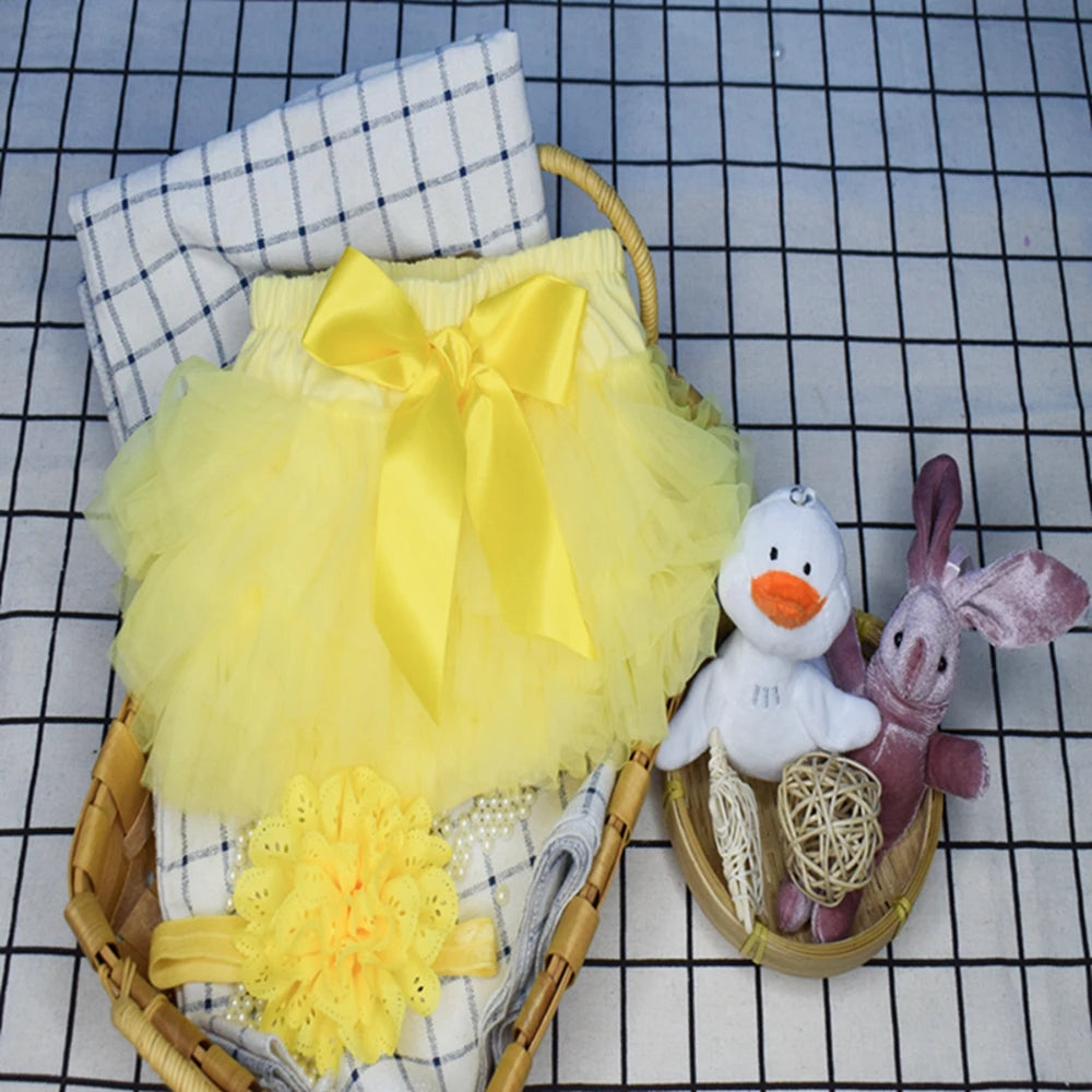 Baby-Tutu-Set 2025: Tulle-Bloomers Regenbogen-Rock - Newborn Fashion Collection