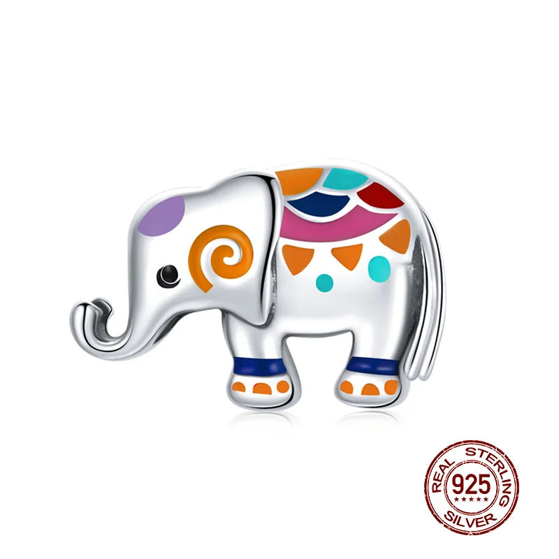 Sterling Silber Anhänger: WOSTU 925 DIY Armband Charms AAA Cubic Zirkonia - Haustier Kamera Biene Kaffee Marienkäfer Perlen Original 1.9g