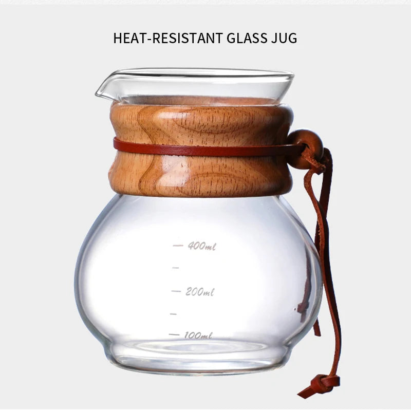 Practical Glass Coffee Kettle Coffee Dripper Pot Durable Cold Brew Pot Ice Dripper Coffee Pot About 400ml Creative Coffeeware