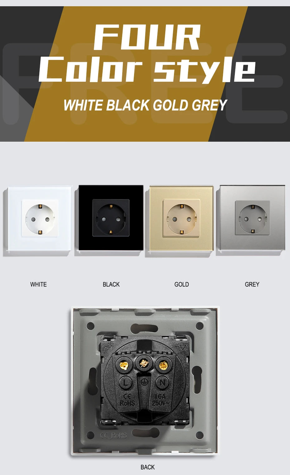 Priză de perete Bseed Europe Rusia 16A