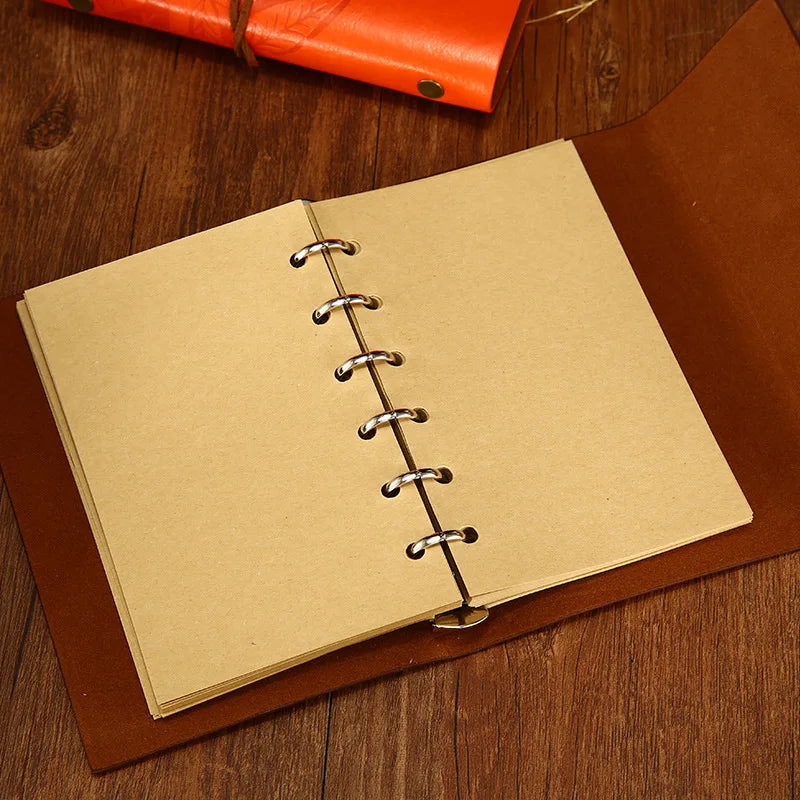 PU Leder Spiral Notizbuch 2025 - 160 Seiten Replaceable Journal Planner Schule