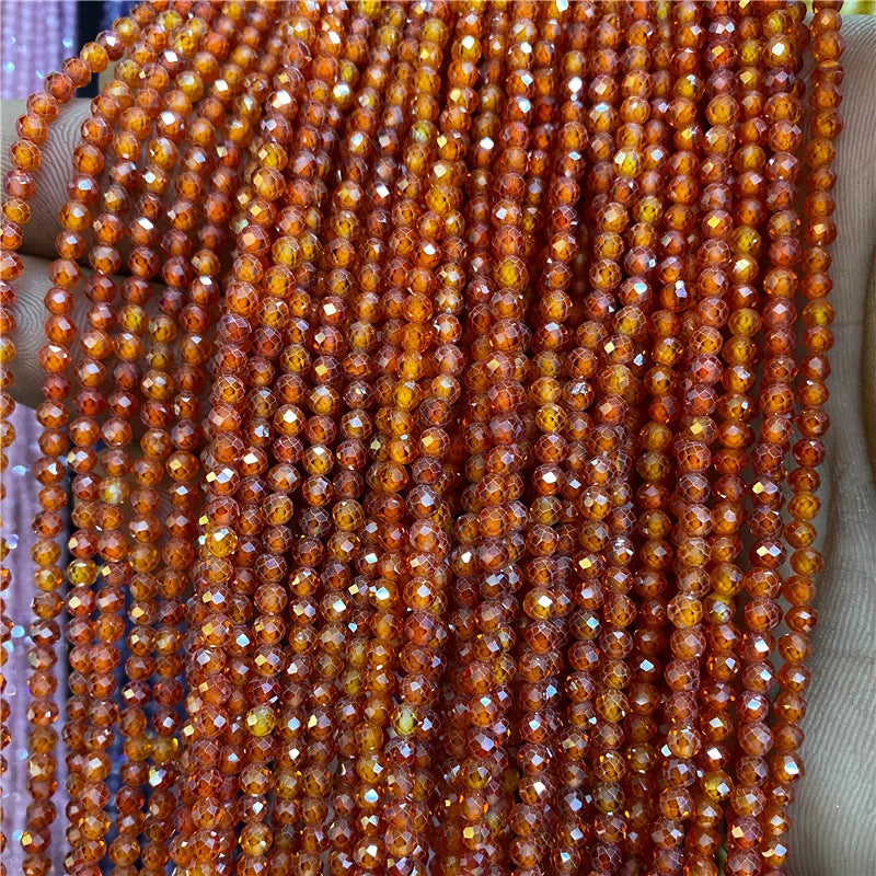 Mărgele de zirconiu Vinswet fațetate - 2-4 mm, 36-38 cm, 3-10 g