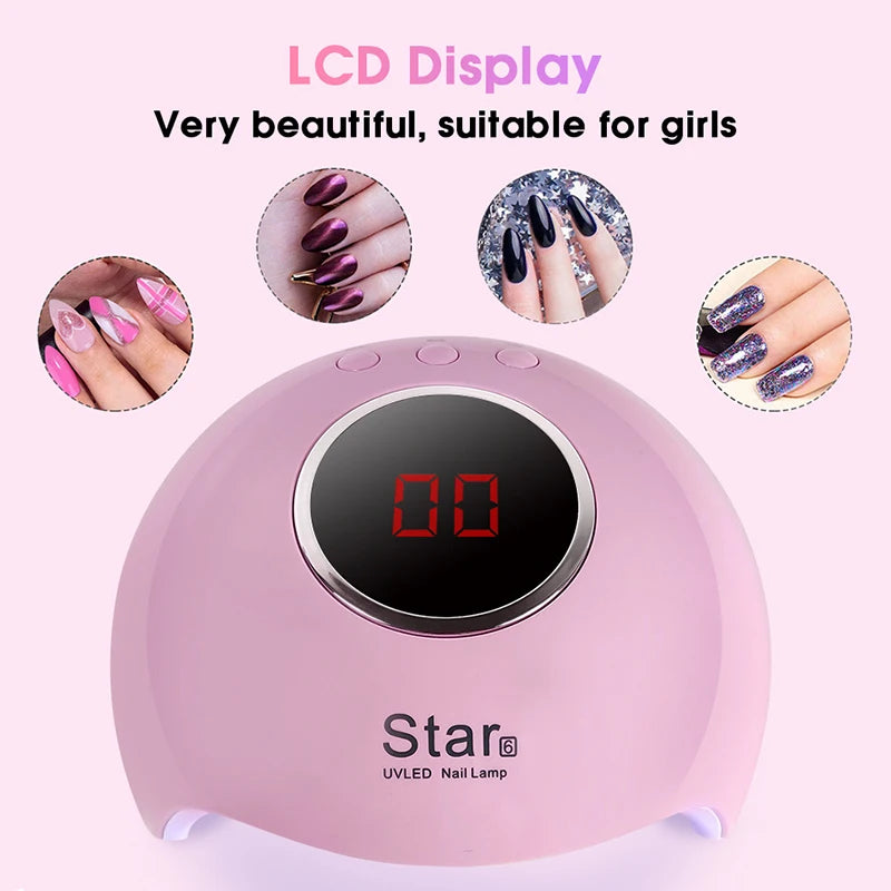 Uscător de unghii Star 6, lampă UV pentru manichiură, uscare uscată a unghiilor, lampă pentru ojă cu gel, 12 LED-uri, senzor automat, 30s, 60s, 90s, instrumente pentru unghii art