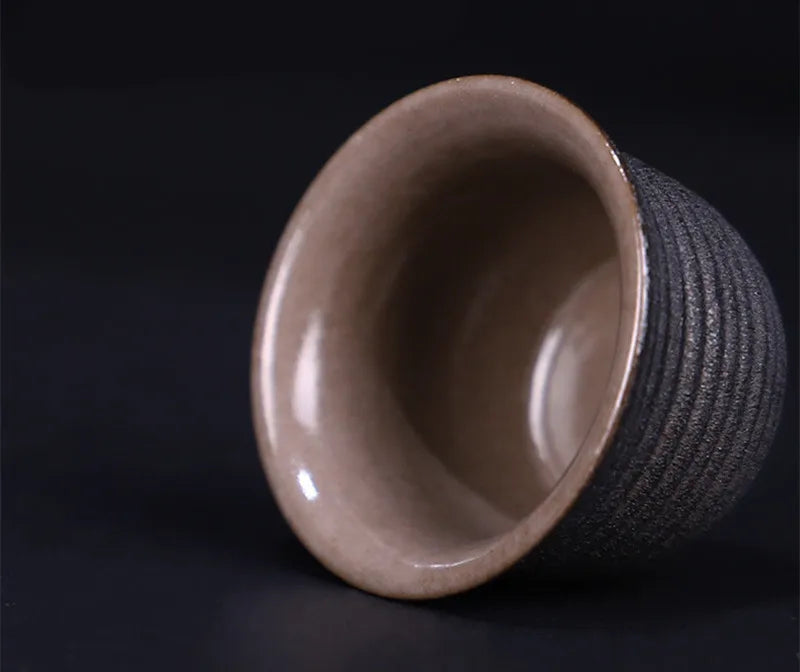 Ceramic Black Pottery Wine Set Small Wine Cup Wine Divider Glass Japanese Sake Set