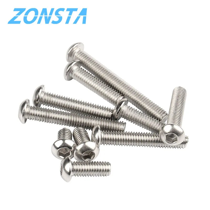 ISO7380 M2 M2.5 M3 M4 M5 M6 Round Black 10.9 Grade Hex Screws Hexagon Screw Cap Socket Button Head  Allen Furniture Bolt