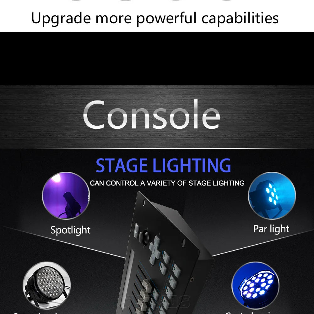 Controler DMX SHEHDS 1024/consolă 192 pentru iluminare Par, lumină cu cap mobil, standard internațional, DJ, discotecă, nunți, concerte