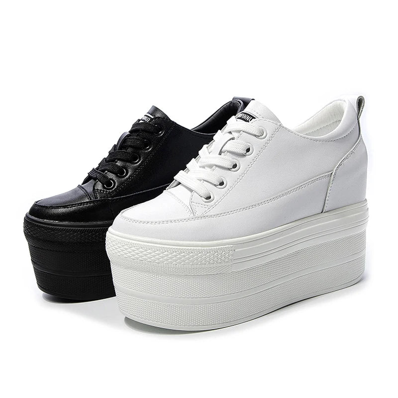 White Luxury Designer Sneakers On Platform Sports Shoes For Women 2025 New Fashion Thick Bottom Wedding Shoes High Heel 11cm