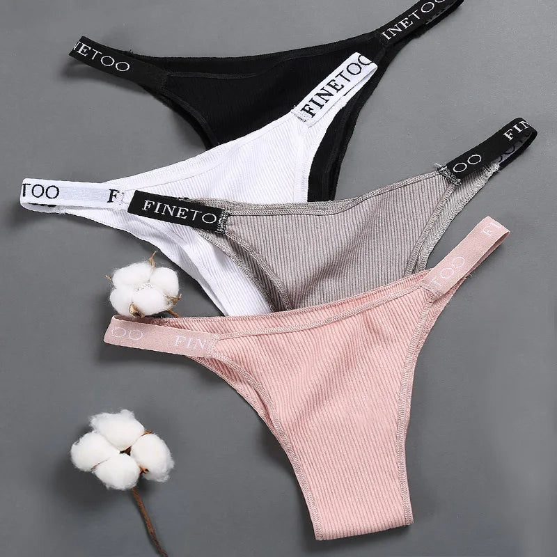 finetoo Damen Slips 2025 - 3er-Set Baumwoll-Panties einfarbig & komfortabel