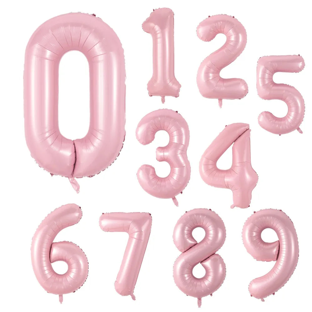 PartyPro Roségold Zahlenballons - Set 10 Stück 16 30 40Zoll