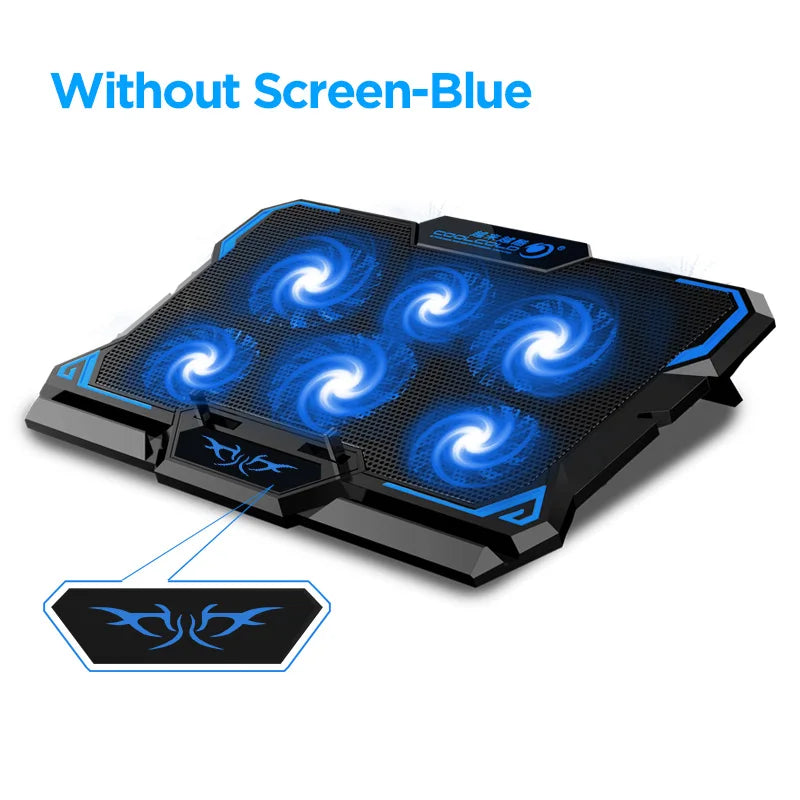 Gaming-Kühler 2025: COOLCOLD 17" Six-Fan LED - 2600RPM USB Port Collection