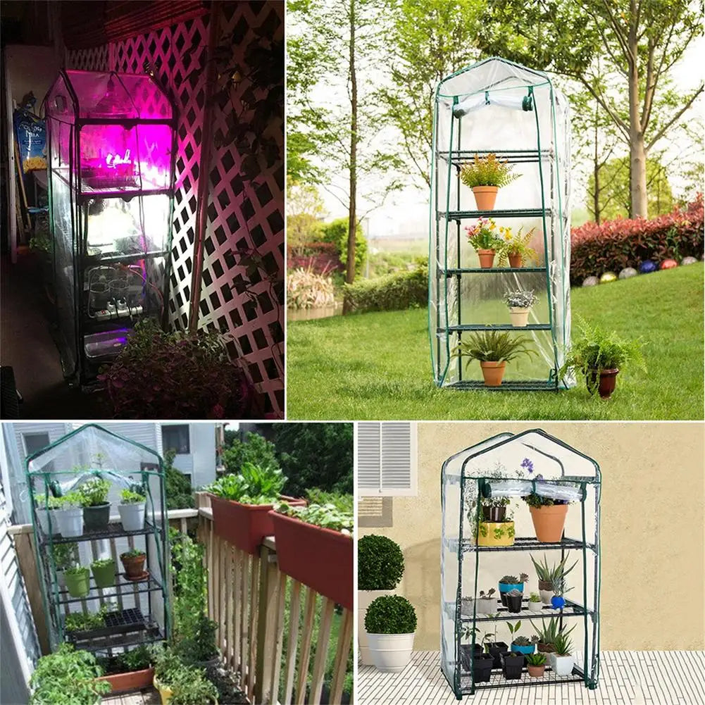 Garden House Mini Portable Garden Green House Warm Greenhouse Flower Plants Gardening Outdoor Greenhouse Cover (no Iron Shelf)