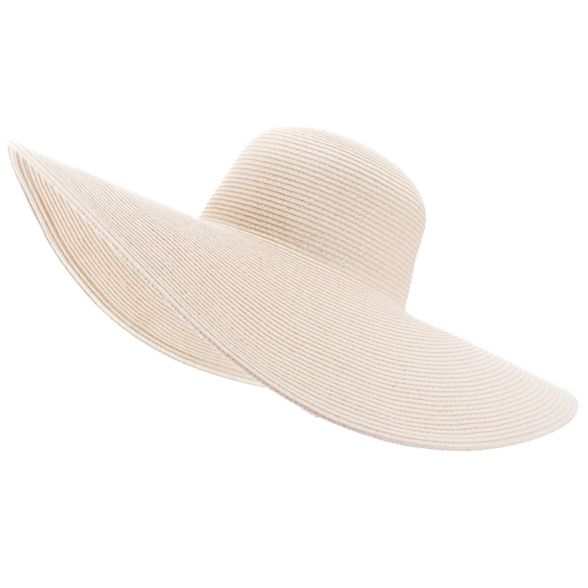 Lawliet 7.1''/18cm Faltbar Übergroß Riesig Breite Krempe Sonne Strand Stroh Hüte Hochzeit Damen Floppy Party Elegant A330