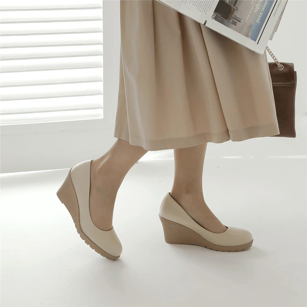 Diane Lockhart Keilabsatz Komfortabel - 7cm Absatz Weiß