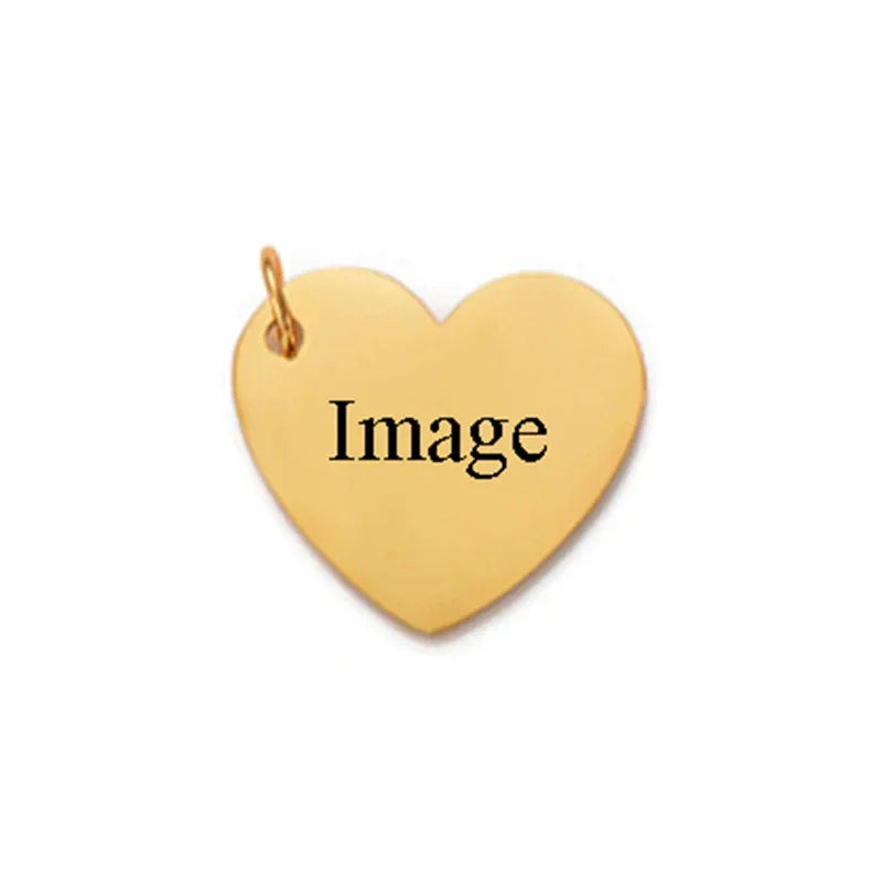 Zhejiang Gravierbare Charms - Edelstahl 5er 0,9x1,7cm - Golden Bridge Store