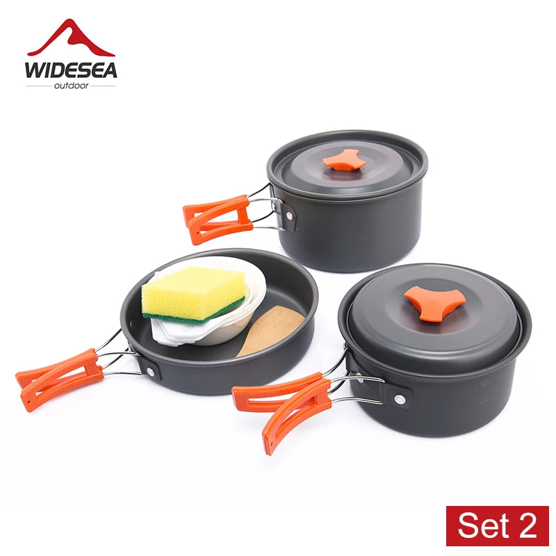 Camping-Kochset 2025: Widesea Outdoor Cookware - Tableware Hiking Picnic Travel Equipment Collection
