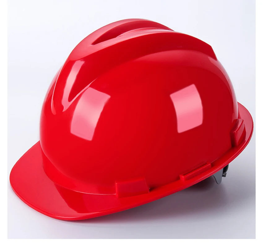 Worker Construction Site Protective Cap ABS Hard Hat V Shaped Adjustable Size Rotary Knob Safety Helmet