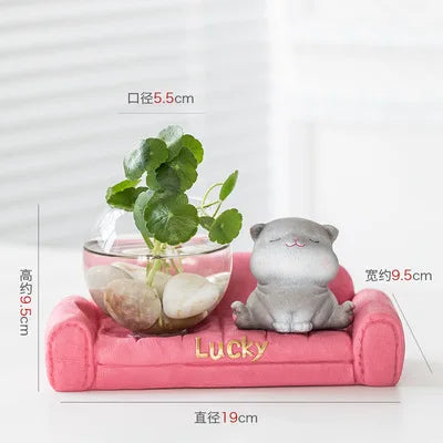 Creative Hydroponic Plant Vase Glass Transparent Container Dish Water Planting Flower Pot Living Room Decoration Decoration