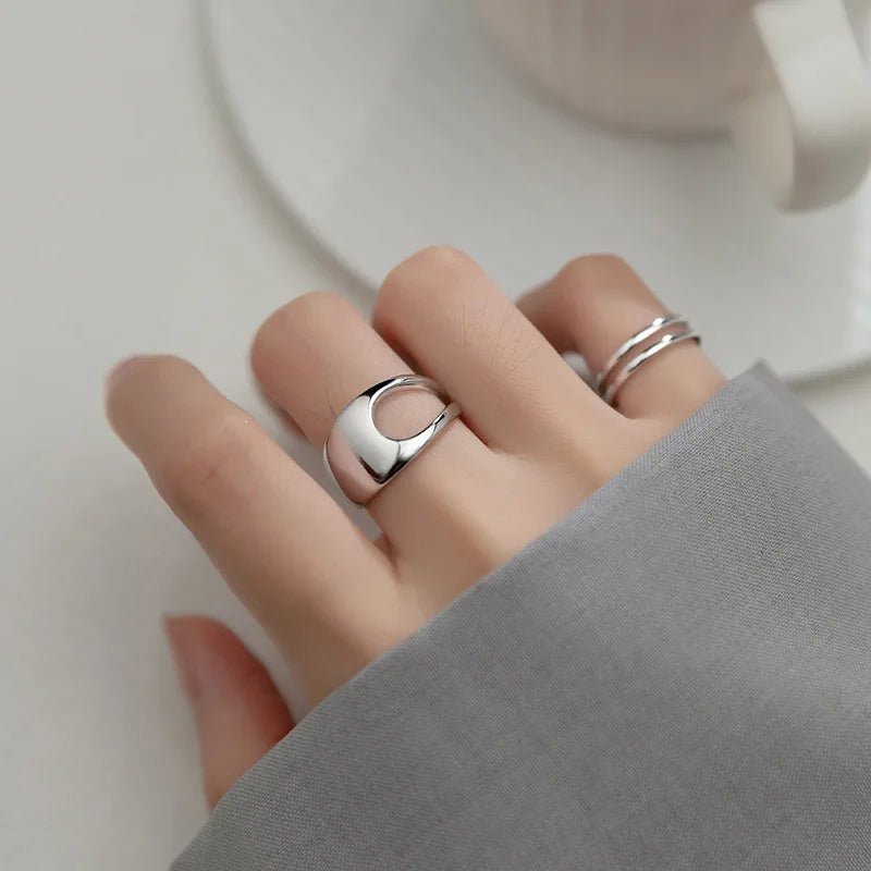 Trustdavis Authentic 925 Sterling Silver Fashion Sweet Double Layer Opening Ring For Women Wedding Party Fine Jewelry DA2247