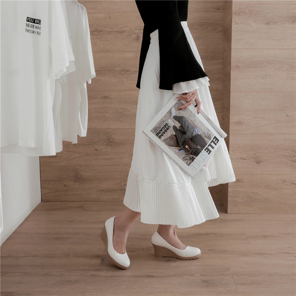 Diane Lockhart Keilabsatz Komfortabel - 7cm Absatz Weiß