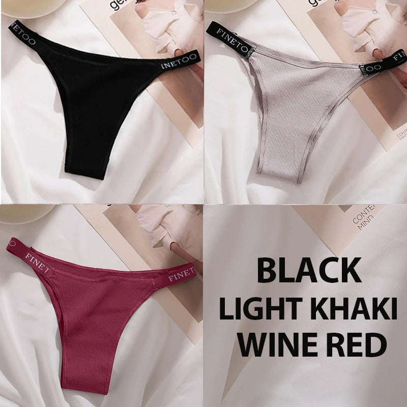 finetoo Damen Slips 2025 - 3er-Set Baumwoll-Panties einfarbig & komfortabel