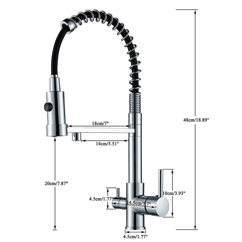 Schwarzer Gefilterter Küchen Wasserfilter