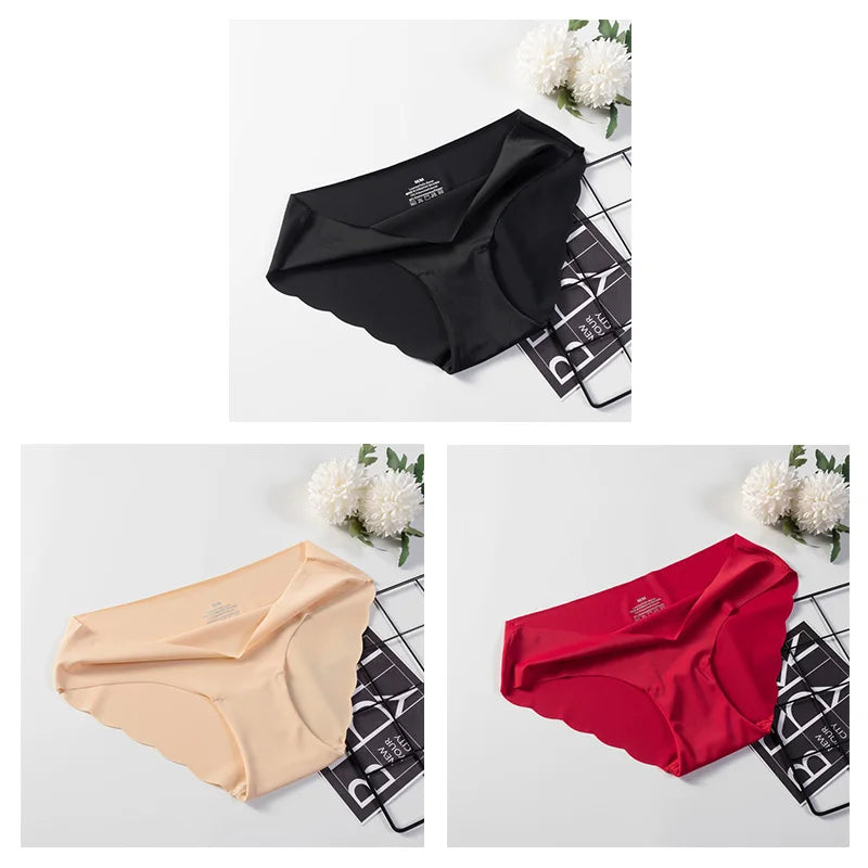 MIMICOOC Damen Nahtloser Slip - 3er Set 80 Prozent Nylon