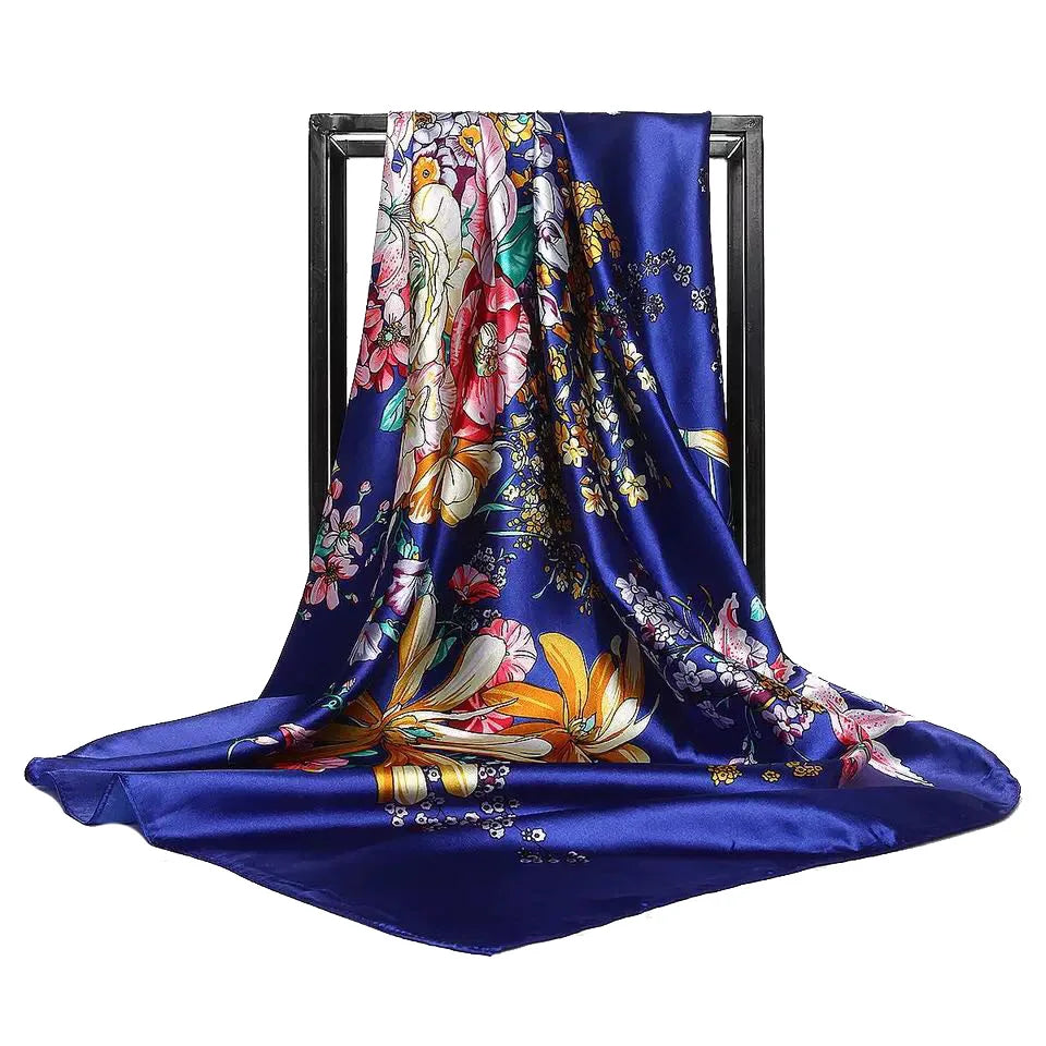 SENAIFE Satin-Schal Elegant - 90x90cm Polyester Leicht