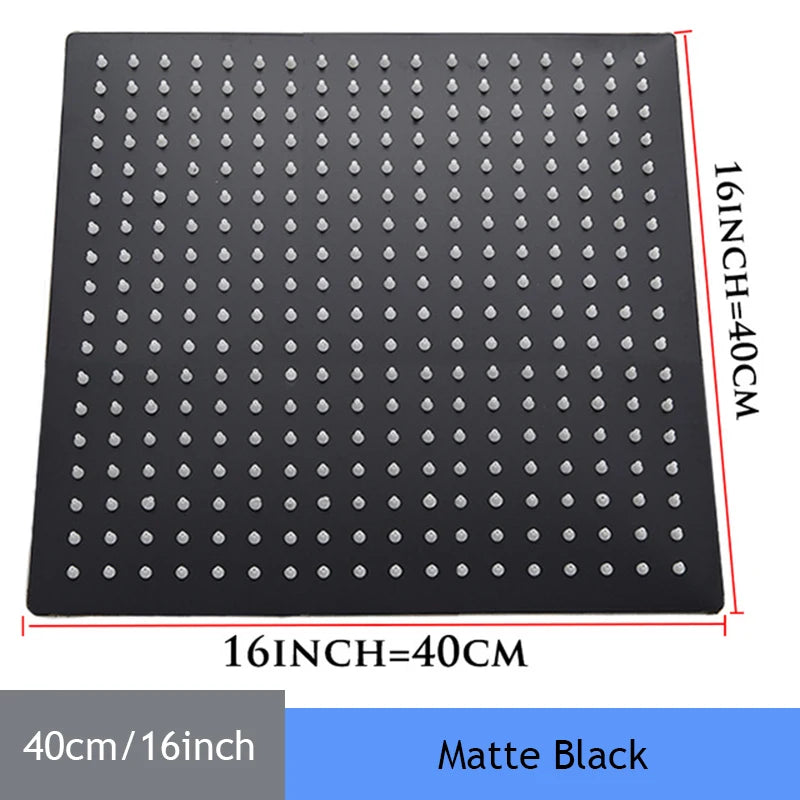 Shower Head 16 Inch Luxury Ultrathin Rainfall Shower Head Stainless Steel Chrome Nickel Bathroom Faucet Accessory