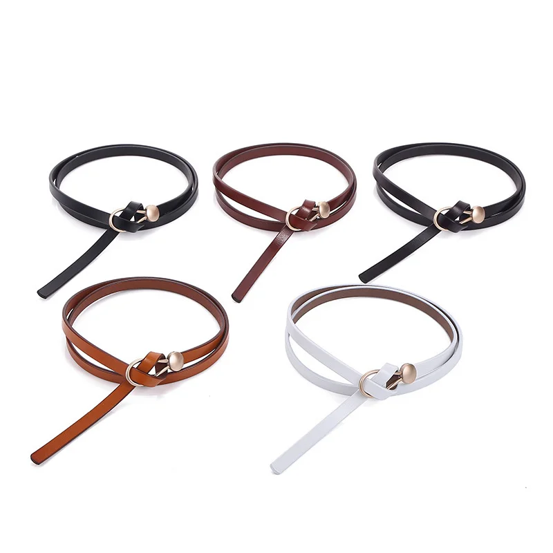 Curele de designer pentru femei din piele naturală, curea pentru rochie cu nod, talie lungă și subțire, cataramă aurie, neagră, Ceinture Femme Easy Cummerbund