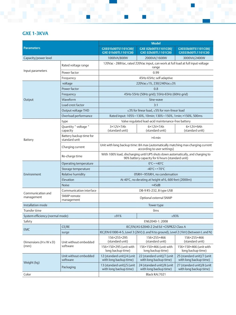 Nice Price GXE 6-10KVA High Performance UPS Telecom Power Supply Online UPS