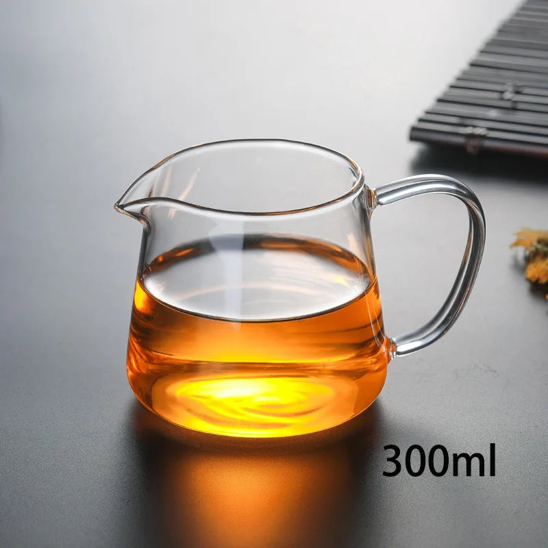 Heat-resisting clear glass tea pot fair cup cha hai,handmade kung fu tea cups teaset gongdao Points of tea ware with handle