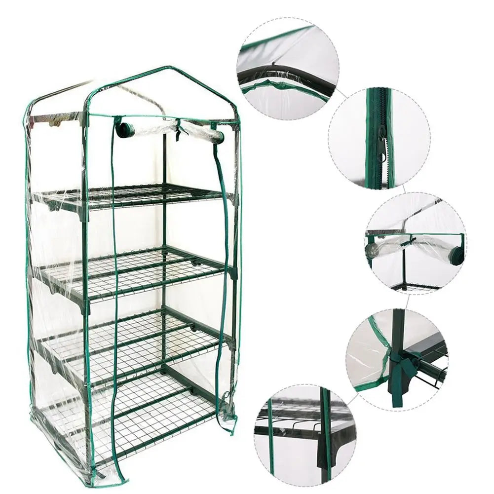 Garden House Mini Portable Garden Green House Warm Greenhouse Flower Plants Gardening Outdoor Greenhouse Cover (no Iron Shelf)