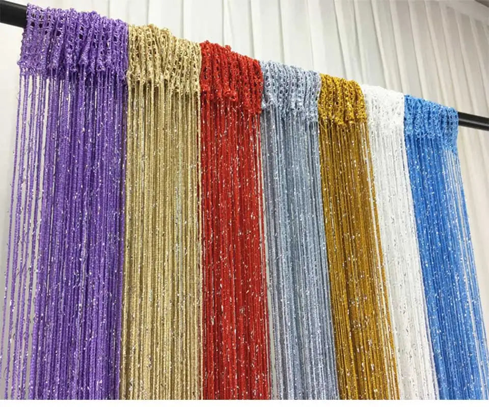 FadenVorhang Schnur glänzende Quaste - 300x290 cm, 1 Panel