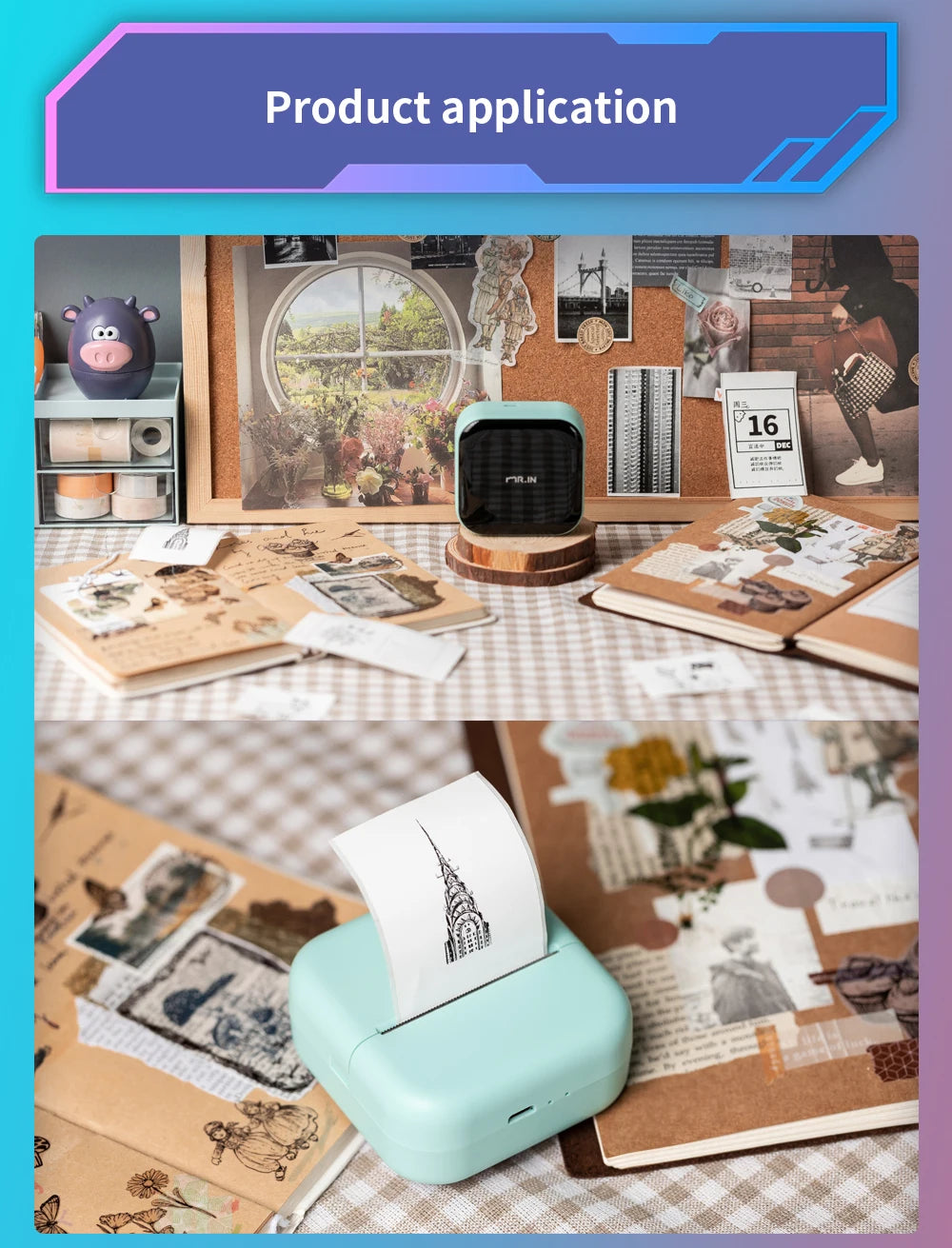 Mini-Drucker 2025: Phomemo M02 X Mini Thermal Blue Tooth Inkless Compatible 53/15/25mm Pocket Printer for Kids Gift Collection