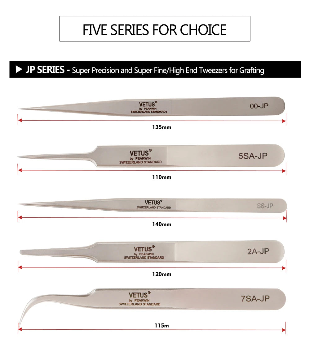 Makeup Professional Eyelash Tweezers 3D Volume Eyelash Extension Tweezer Fan Lash Eyebrow Tweezers VETUS Excellent Closure