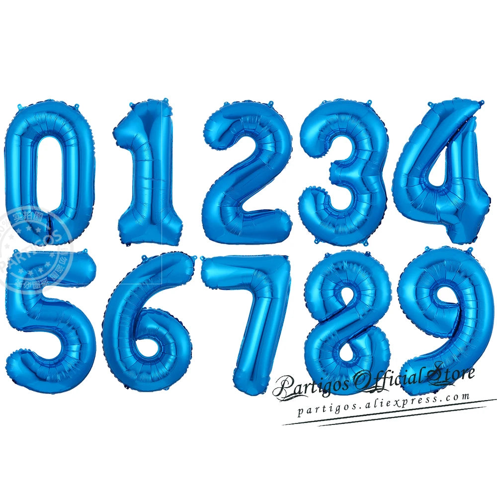 PartyPro Roségold Zahlenballons - Set 10 Stück 16 30 40Zoll