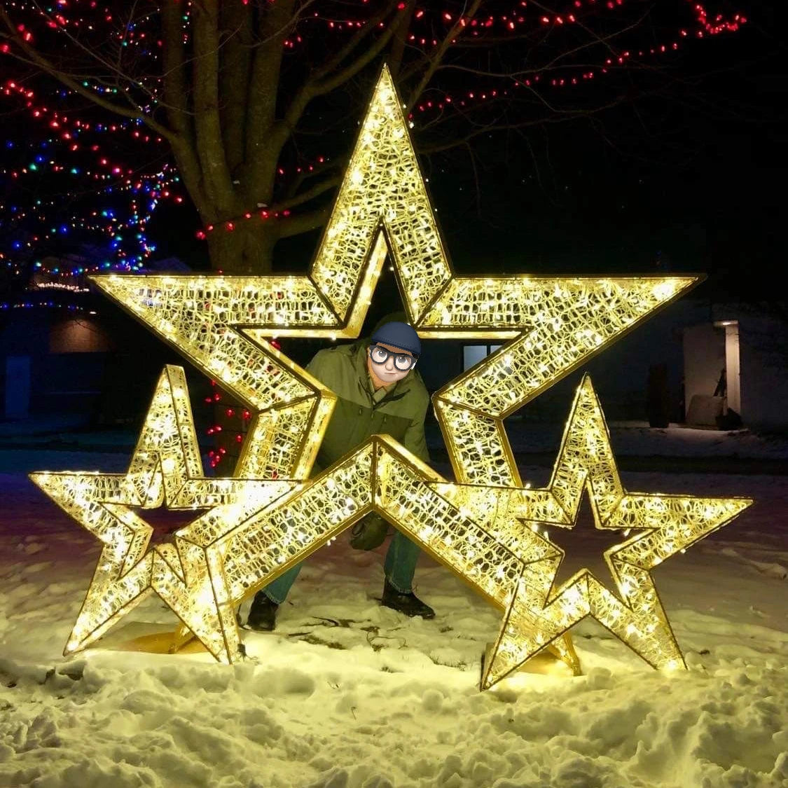 Hot Sale New Year's Day Christmas Wedding Party Outdoor Indoor IP65 Waterproof Energy Saving 3D LED Multi-color Huge Star Motif