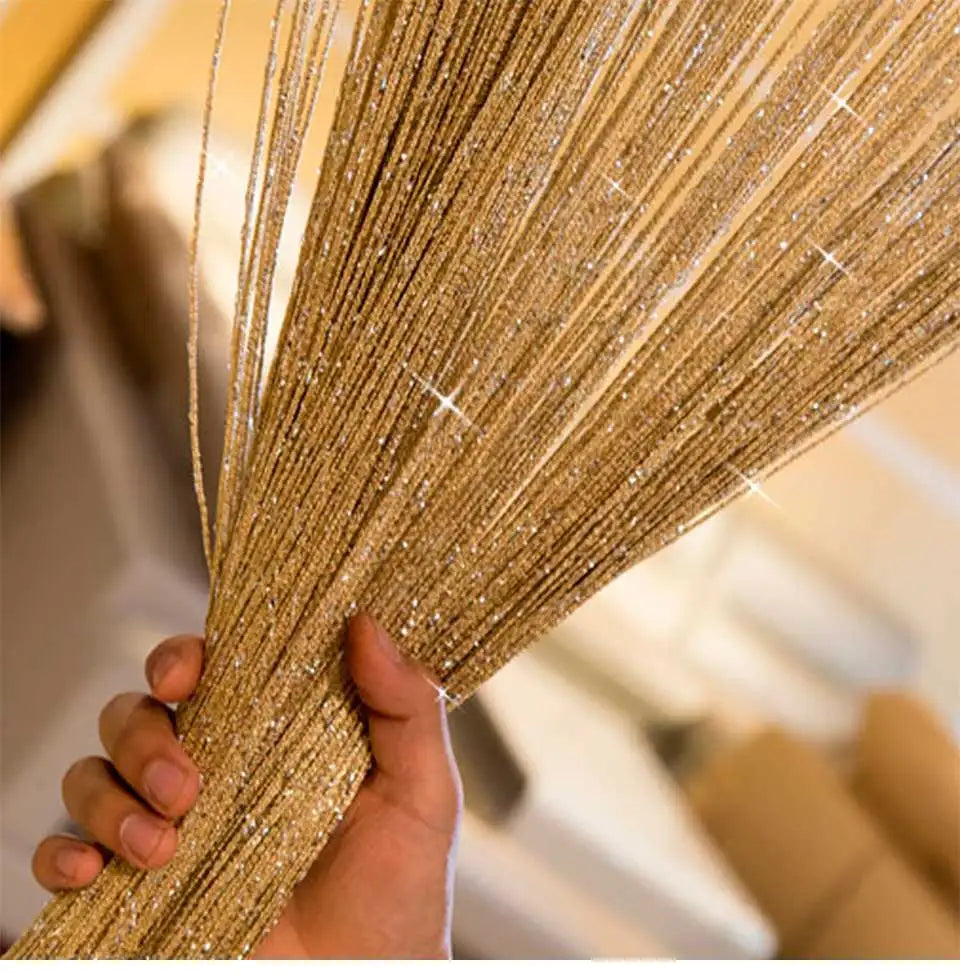 FadenVorhang Schnur glänzende Quaste - 300x290 cm, 1 Panel