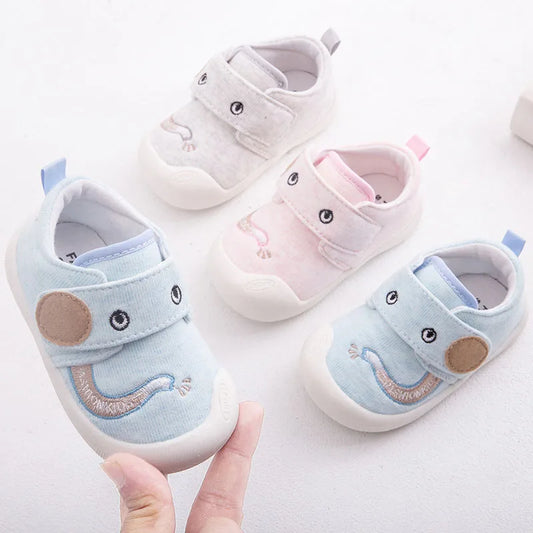 Frühling Herbst Baby Schuhe 2025 - Neugeborene Elefant Cartoon Erste Laufschuhe - Jungen Mädchen Rutschfest Weiche Sohle 0-1J