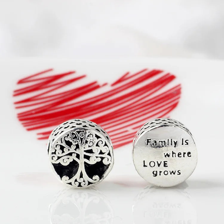 Nou original aliaj bijuterii familie mama tata dragoste inimă pandantiv farmec pentru brățară colier DIY bijuterii femei