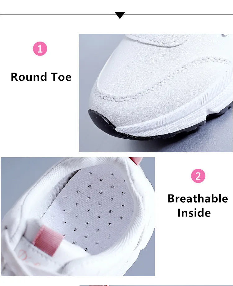 White Shoes for Women Sneakers 2024 Breathable Women's Sports Shoes Outdoor Walking Flats Woman Spring Casual Shoe Lady Sneaker