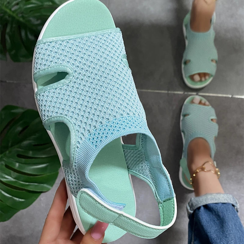 KAMUCC Sandale Sexy Strass - Große Größe EVA Flach 3cm
