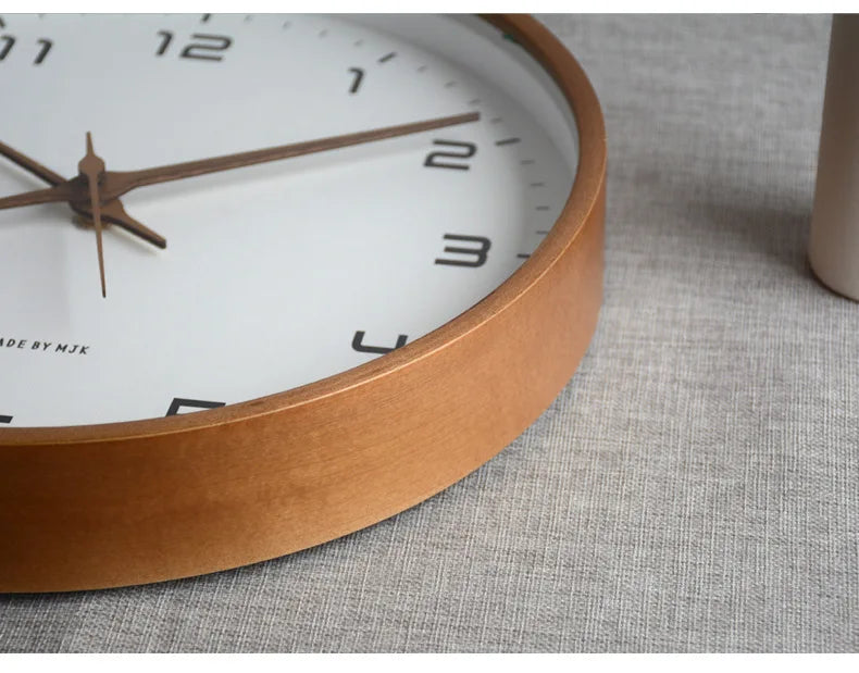 Nordic Solid Wood Wall Clock Living Room Household Clock Decoration Silent Clock Japanese Modern Light Luxury Creative Clock