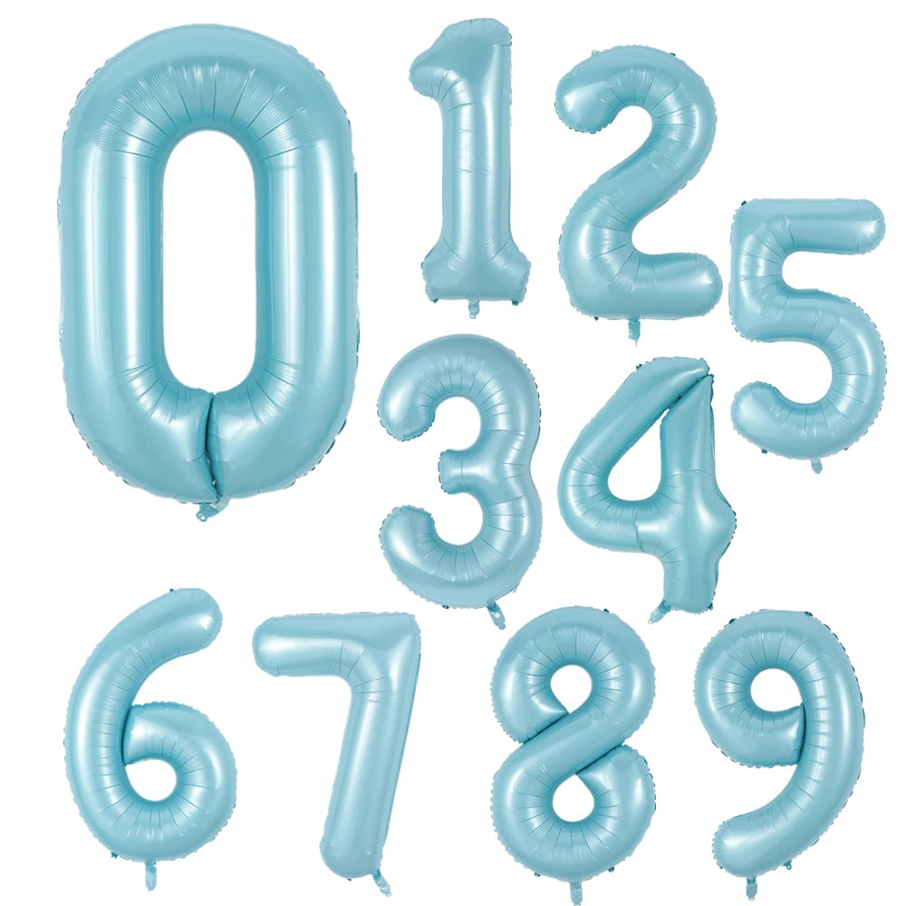 PartyPro Roségold Zahlenballons - Set 10 Stück 16 30 40Zoll